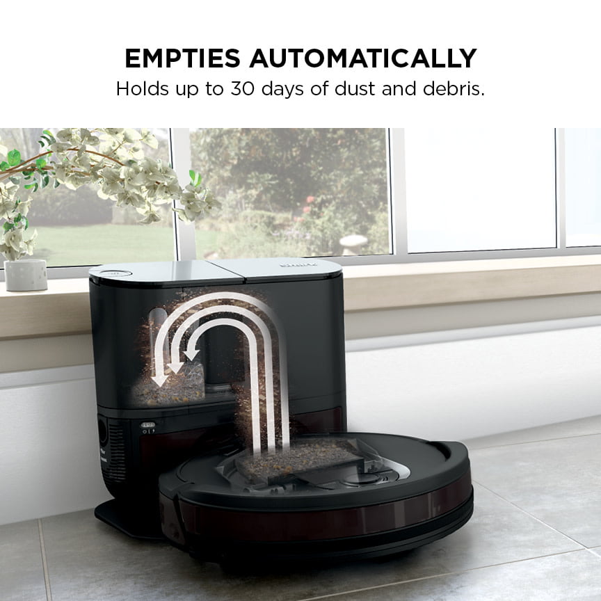 Shark® EZ Robot Vacuum with Self-Empty Base. Row-by-Row Cleaning. Powerful Suction. Perfect for Pet Hair. Wi-Fi. Carpets & Hard Floors. RV910S