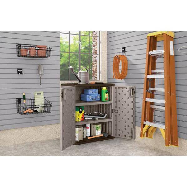 Suncast BMC3600 Resin Freestanding Garage Base Cabinet in Platinum (30 in. W x 36 in. H x 20 in. D)