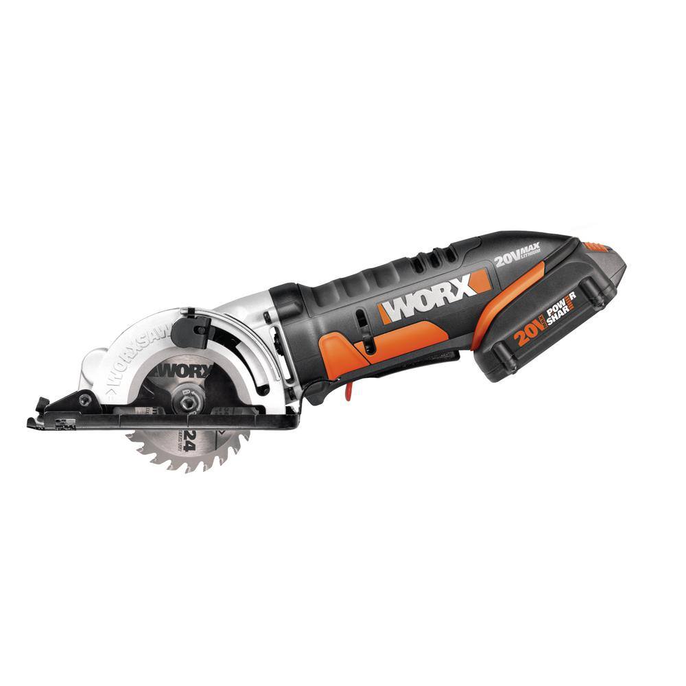 Worx WX523L POWER SHARE 20-Volt Worxsaw 3-3/8 in. Compact Circular Saw