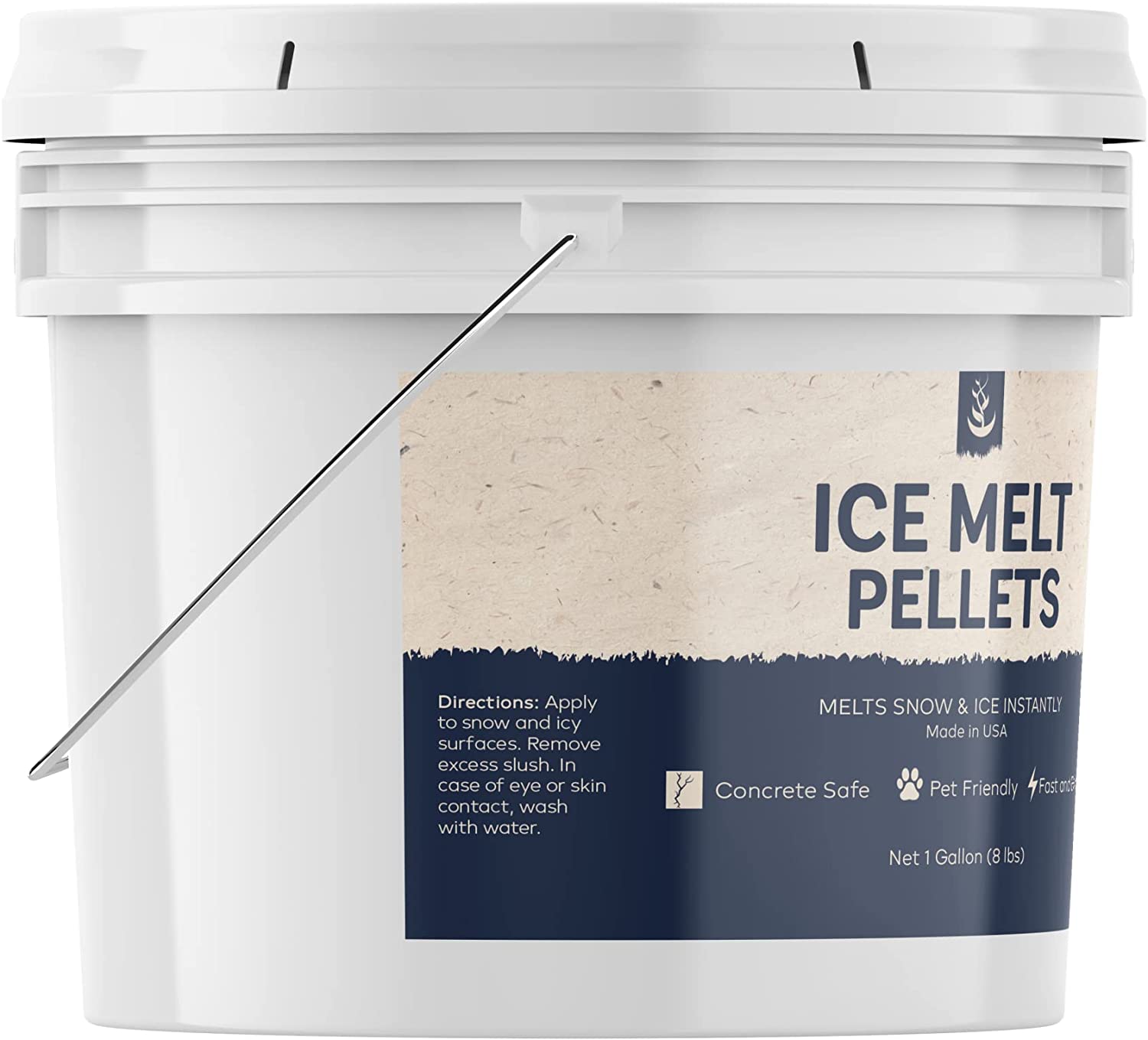 Pure Original Ingredients Ice Melt Pellets (1 Gallon) Fast-Acting & Powerful. Safe