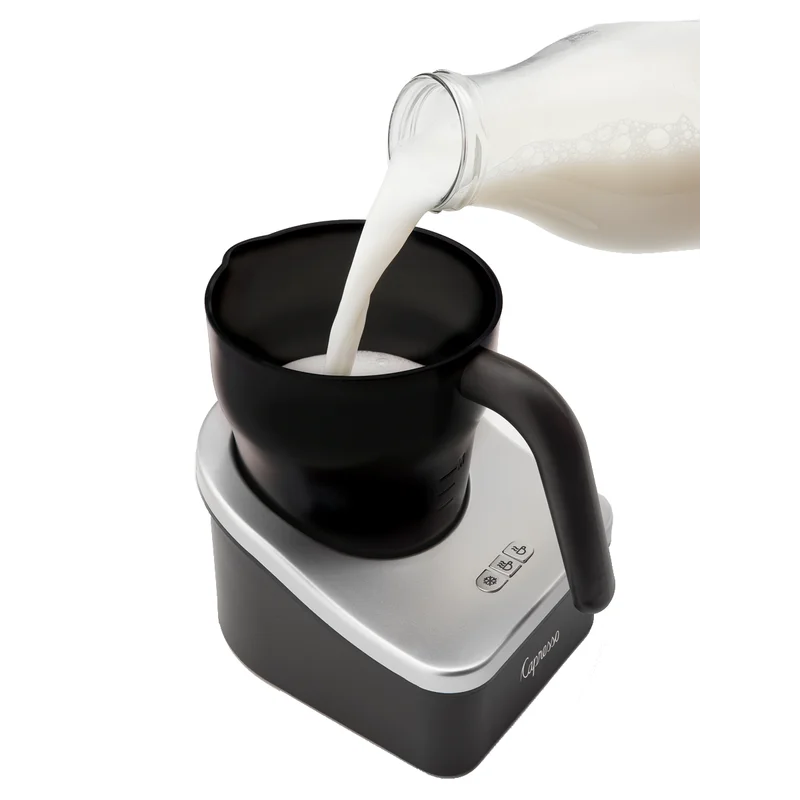 Capresso Froth Pro Milk Frother for Cappuccino. Espresso. Latte and Hot Chocolate. 7″ x 5″ x 6″. Black/Matte Silver