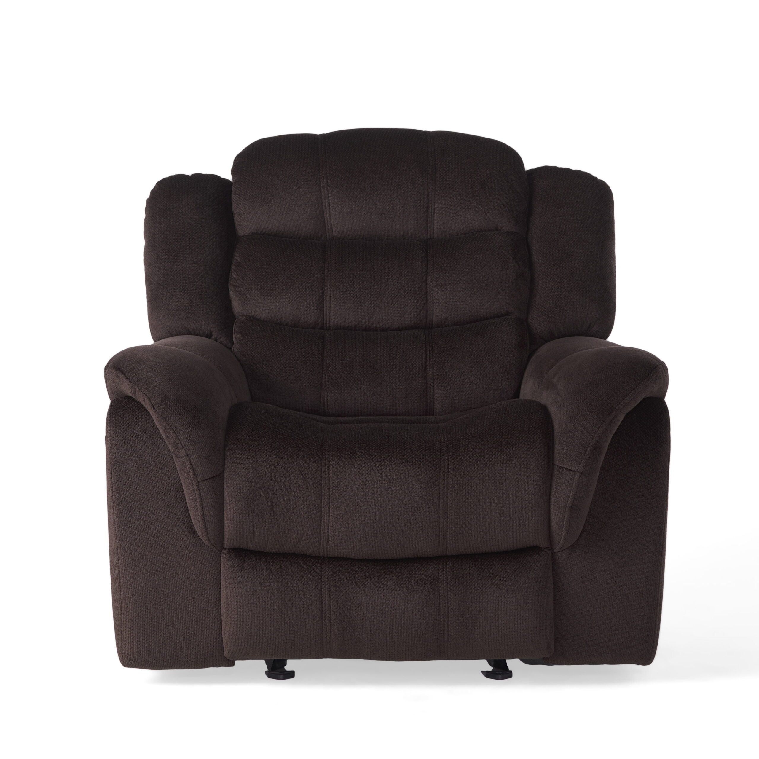Noble House Sandra Standard Polyester Power Tufted Recliner. Brown