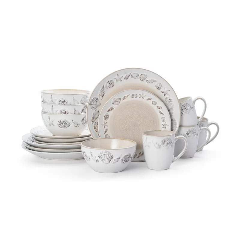 Pfaltzgraff 5267107 Panama Coastal Stoneware. 16-Piece. Beige