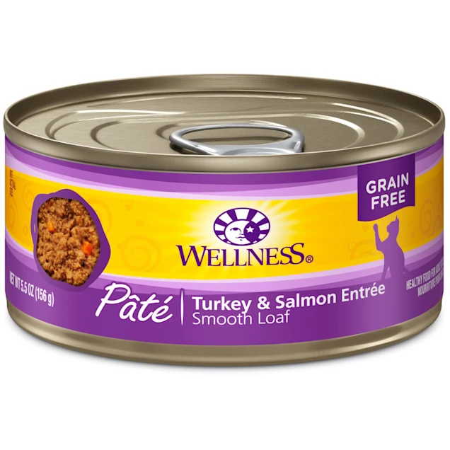 Wellness Complete Health Natural Grain Free Turkey & Salmon Pate Wet Cat Food. 5.5 oz.. Case of 24