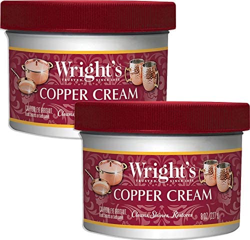 Wright-s Copper and Brass Polish and Cleaner Cream- 8 Ounce - 2 Pack