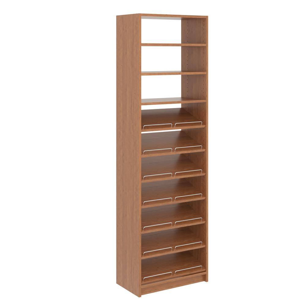 SimplyNeu SNT4-BC 14 in. W D x 25.375 in. W x 84 in. H Amber Shoe Storage Tower Wood Closet System