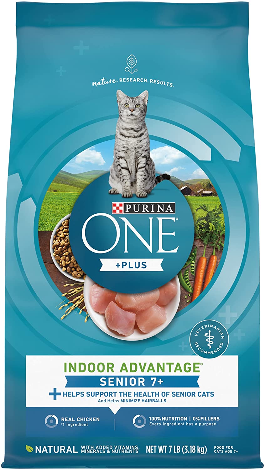 Purina ONE Indoor Advantage Senior 7+ High Protein Natural Dry Cat Food. 7-lb bag