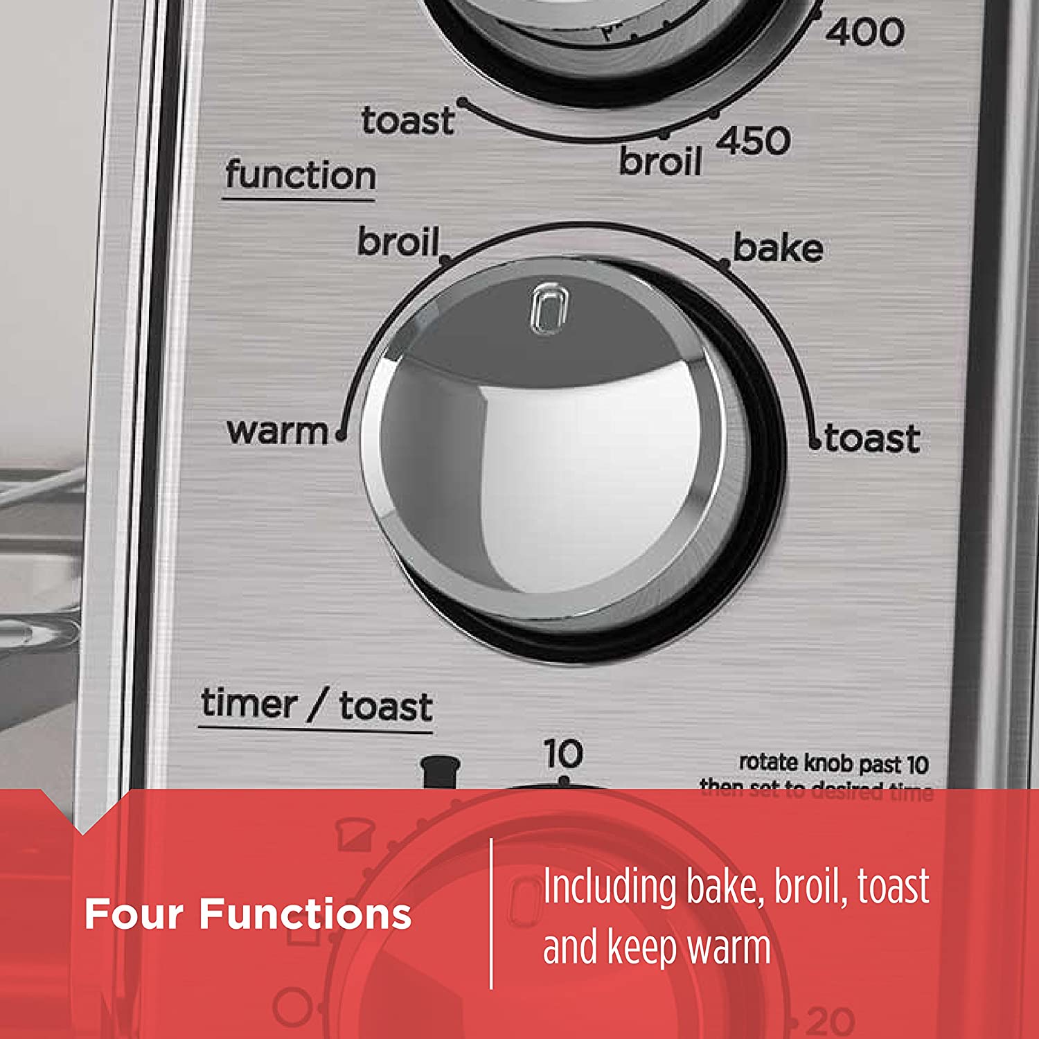 BLACK+DECKER 4-Slice Toaster Oven with Natural Convection. Stainless Steel. TO1760SS