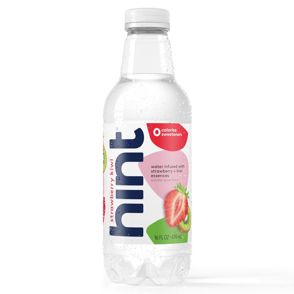 Hint Strawberry Kiwi Essences Sparkling Water. 16 Fl Oz. 12 Pack Bottles