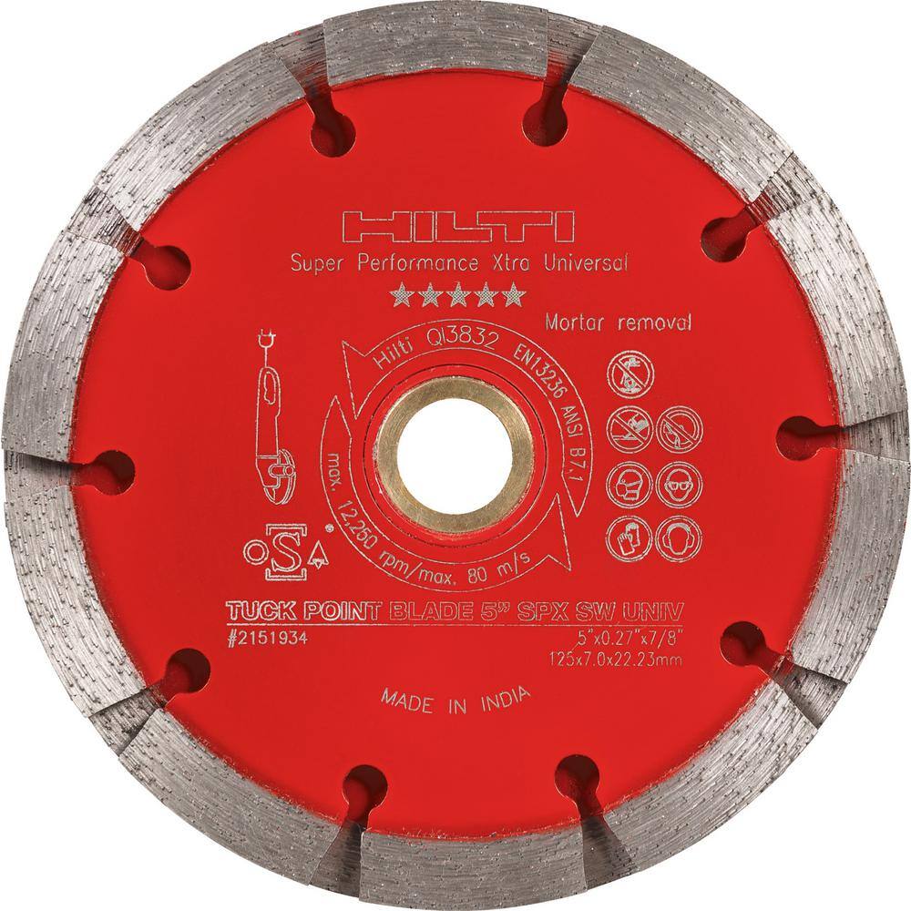 Hilti 2151934 5 in. Universal Diamond 10 Segment Sandwich Tuck Point Blade Super Performance (6-Pack)