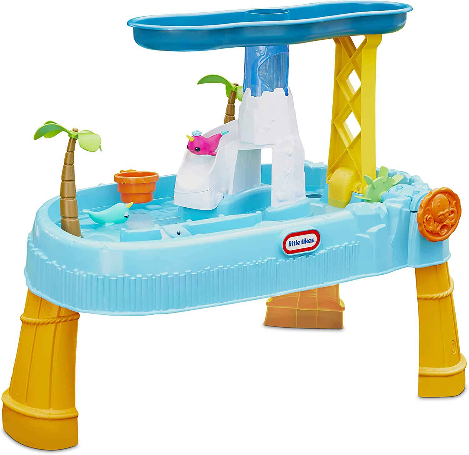 Little Tikes Kids Waterfall Island Water Activity Play Table Set with Accessories. Outdoor. for Boys and Girls Ages 2-5 Years