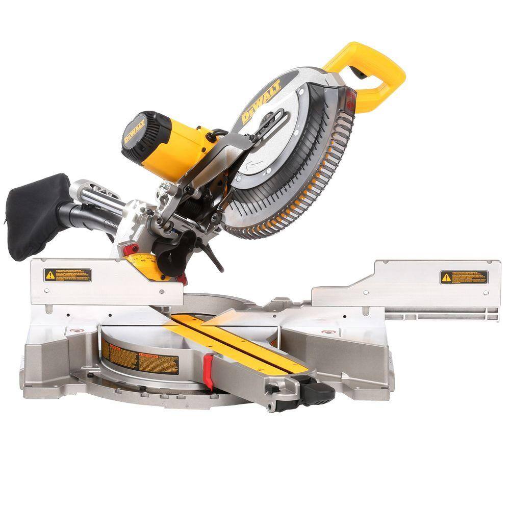 DEWALT DWS780 15 Amp Corded 12 in. Double Bevel Sliding Compound Miter Saw with XPS technology. Blade Wrench and Material Clamp