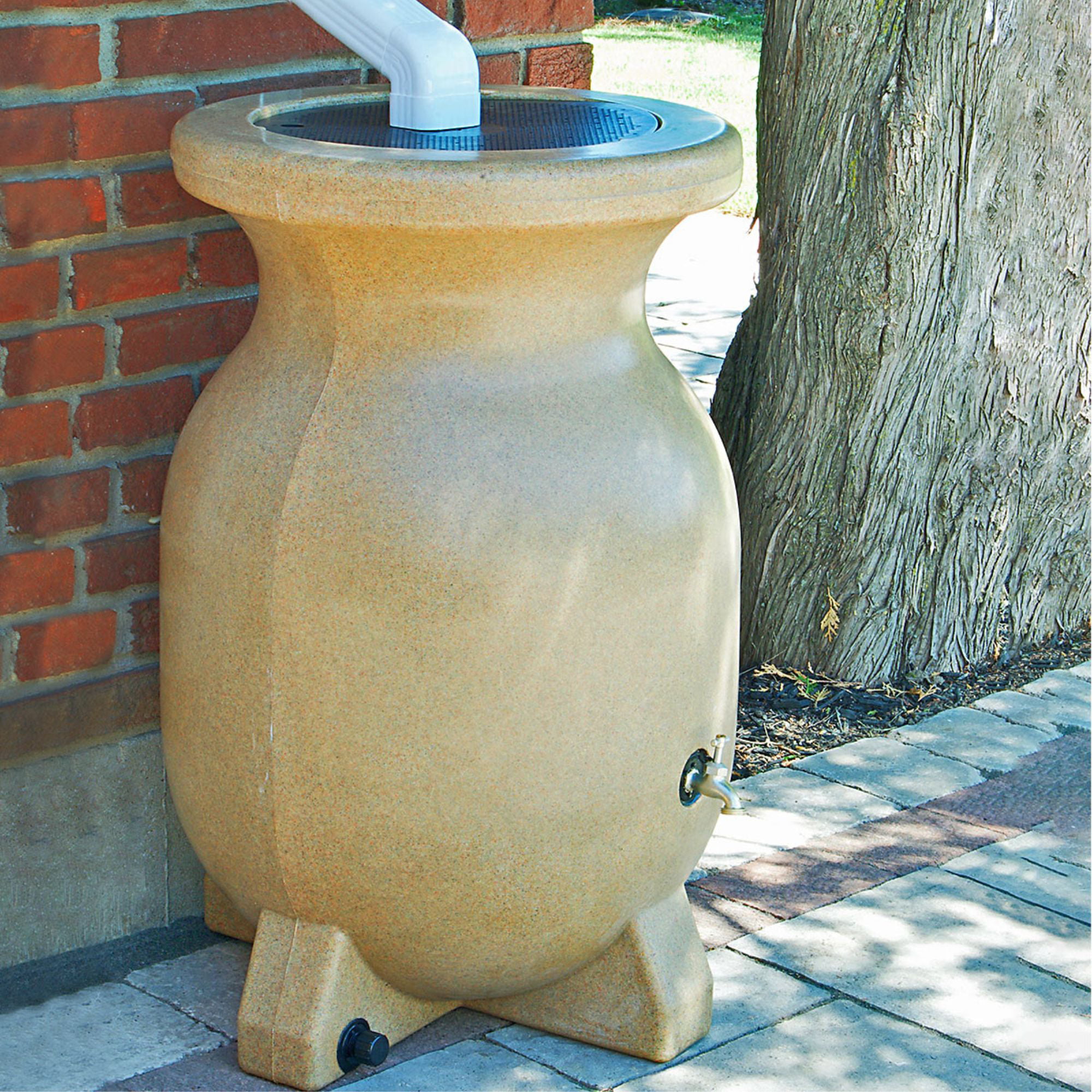Koolscapes 55 Gallons Rain Barrel. Beige. Eco-Friendly 210L Rain Water Collection Barrel