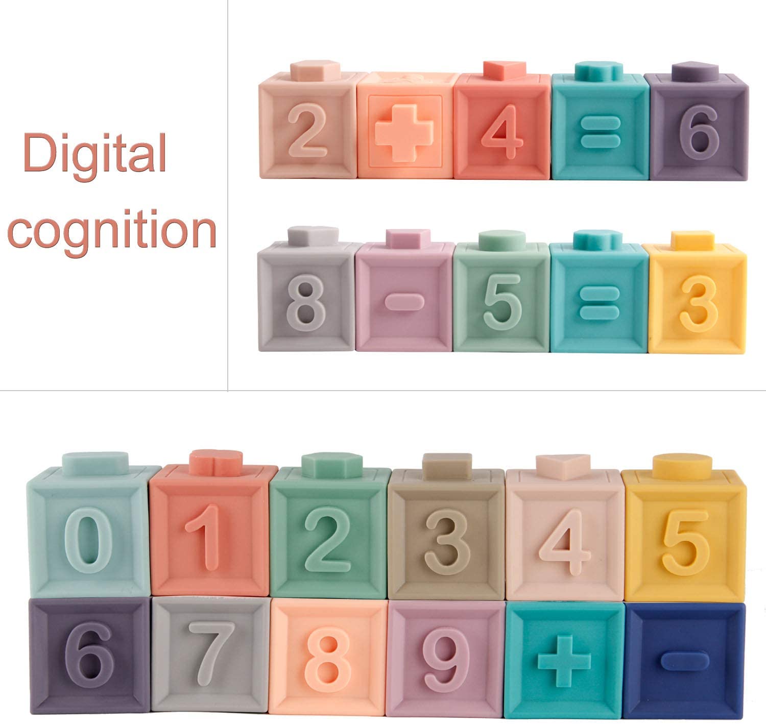 Mini Tudou Baby Blocks Soft Building Blocks Baby Toys. 12 pcs