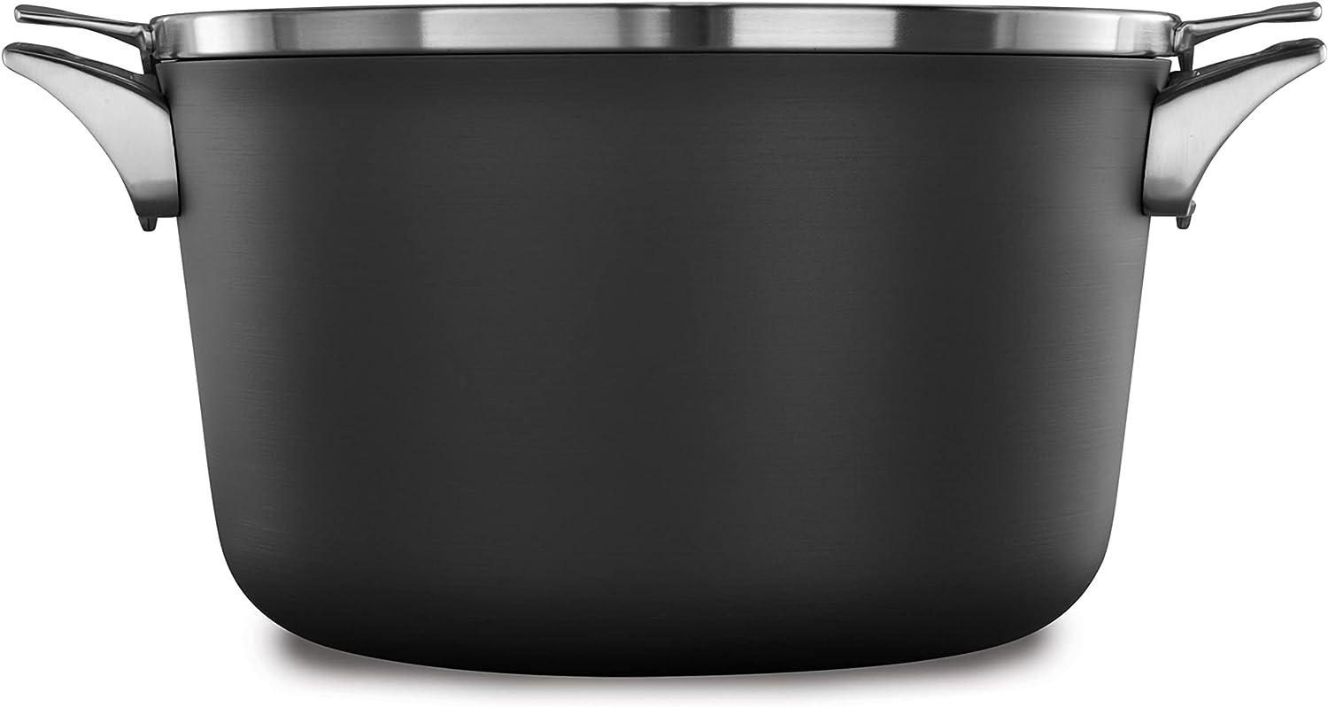 Calphalon Premier Space-Saving Hard-Anodized Nonstick 12-Quart Stock Pot with Lid