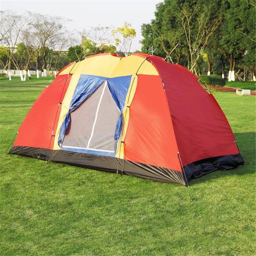 Afoxsos HDDB814 6-Person/8-Person Outdoor Red Waterproof Tent Easy-Setup Family Tent with Mesh Windows