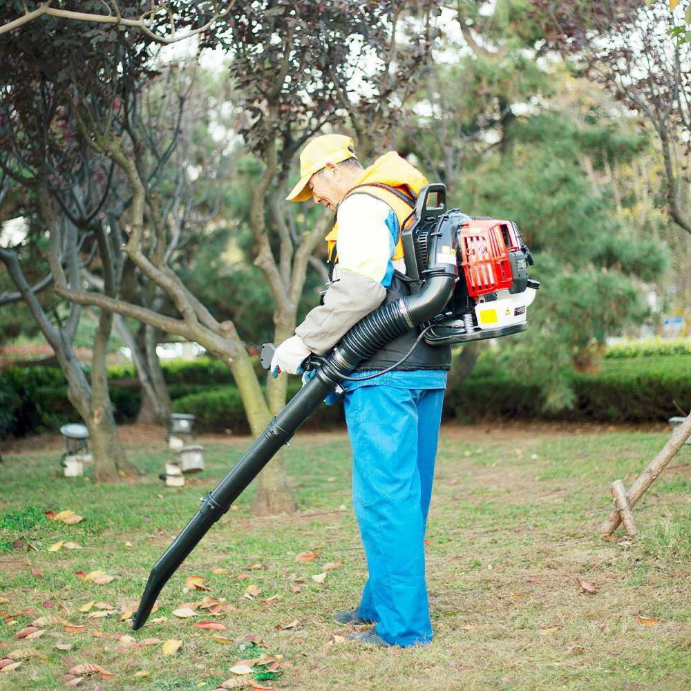 BTMWAY CXXRD-GI22235W465-Blower01 Black and Red 175 MPH 524 CFM 52cc 2-Cycle Gas Backpack Leaf Blower with Extended Tube.