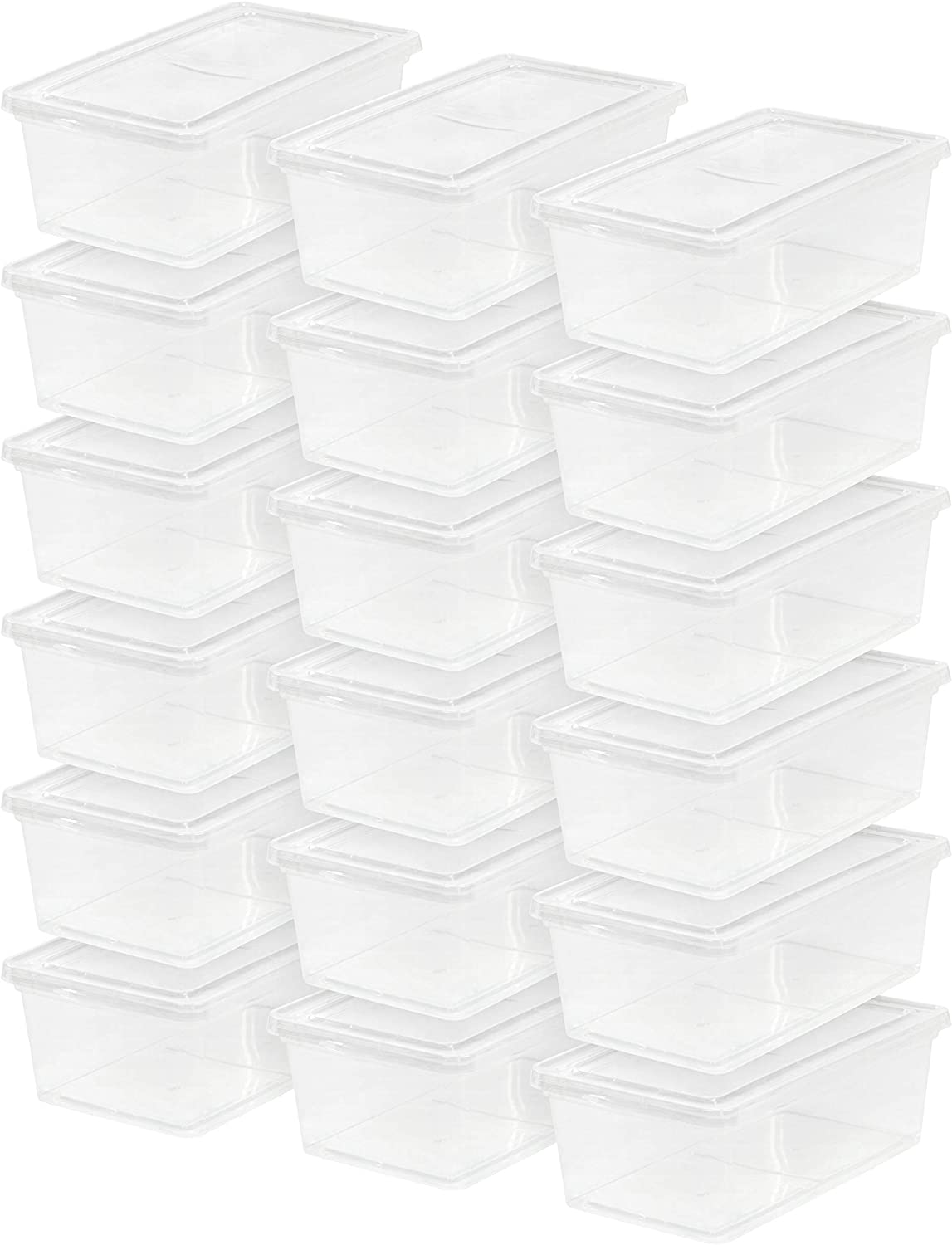 IRIS USA 6 Qt Craft Clear Craft Storage Latch Box. 18 Pack