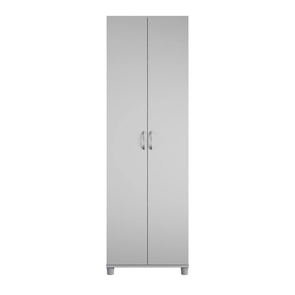 SystemBuild DE68253 Lonn 23.7 in. x 75 in. x 15.39 in. 2 Doors 5 Shelves Freestanding Utility Storage Cabinet in Dove Gray