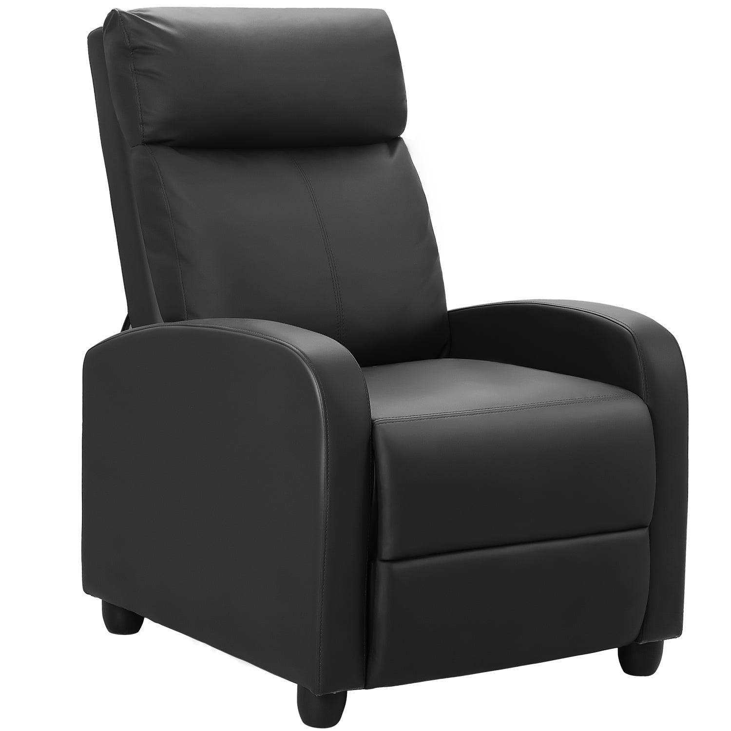 Homall Recliner Chair Padded Seat Pu Leather for Living Room Single Sofa Recliner Modern Recliner Seat Club Chair Home Theater Seating. Black