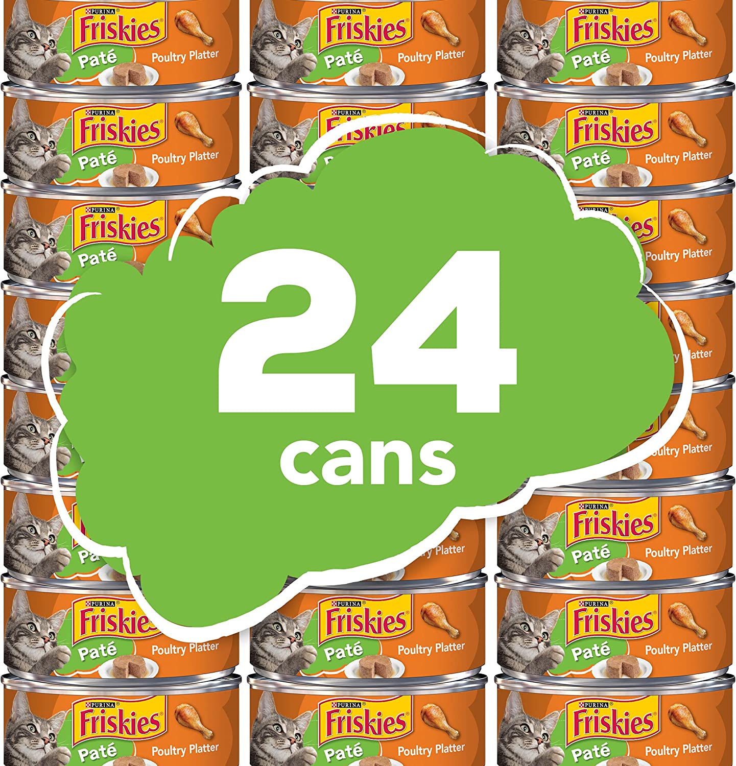 Purina Friskies Pate Wet Cat Food Poultry Platter - (24) 5.5 oz. Cans