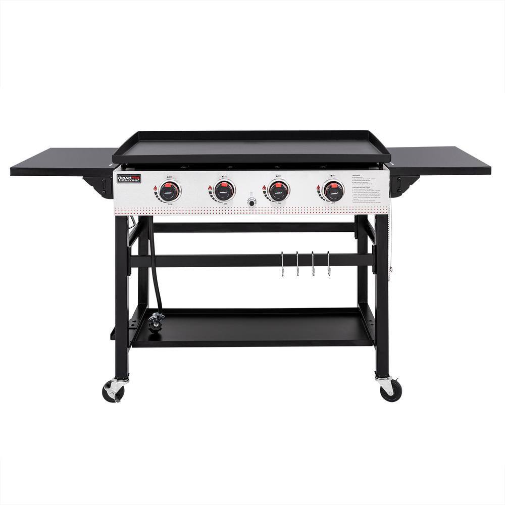 Royal Gourmet GB4002 4-Burner 36 in. Flat Top Propane Griddle Gas Grill for Outdoor Events. Camping and BBQ
