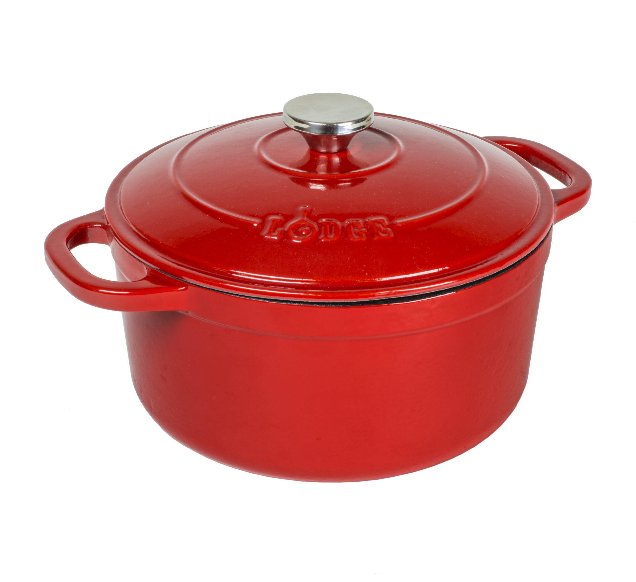Lodge 5.5 Quart Enameled Cast Iron Dutch Oven. Red