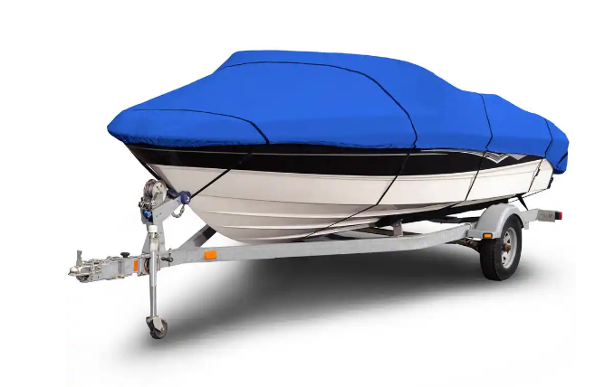 Budge Sportsman 1200 Denier 12 ft. to 14 ft Blue V-Hull Fishing Boat Cover Size BT-1