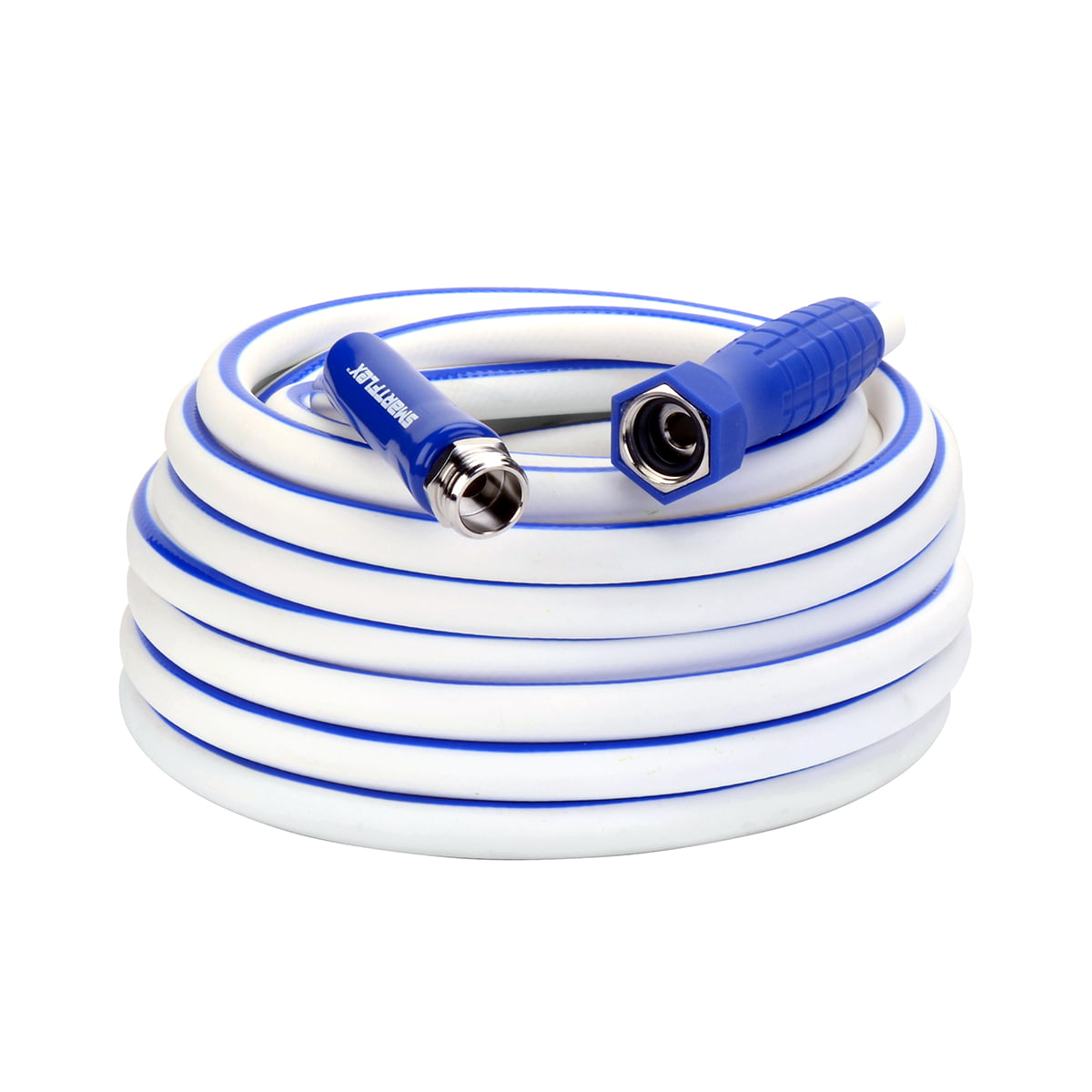 SmartFlex® RV/Marine Hose. 5/8″ x 50′. 3/4″ - 11 1/2 GHT Fittings. Hybrid Polymer Blend. White