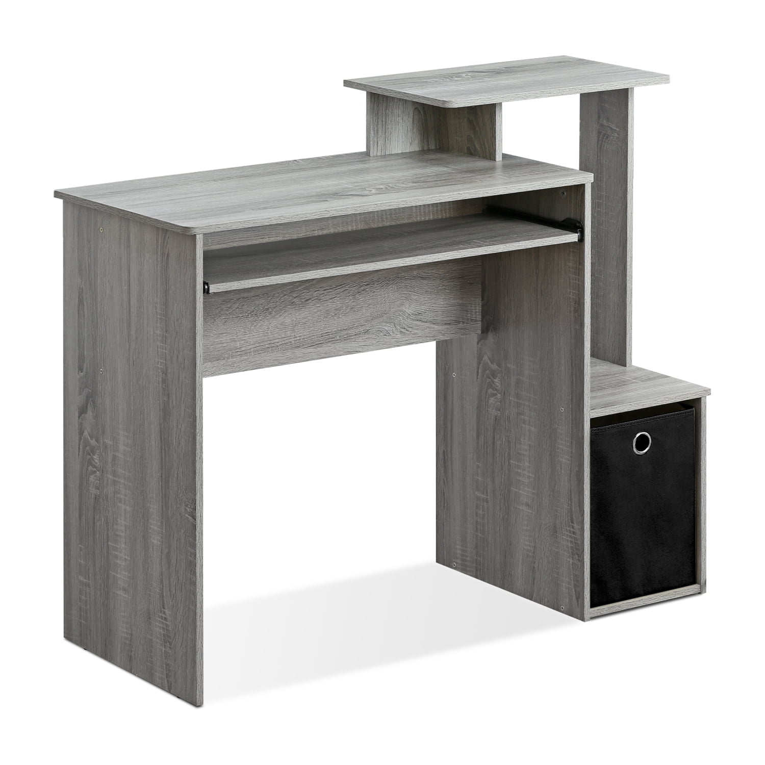 Furinno Econ Multipurpose Home Office Computer Writing Desk with Bin. French Oak Grey