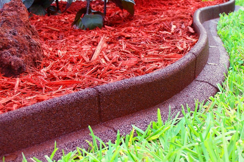 Eco Border 3″ x 48″ Red Rubber No Dig Landscape Garden Border Edging (Pack 6)