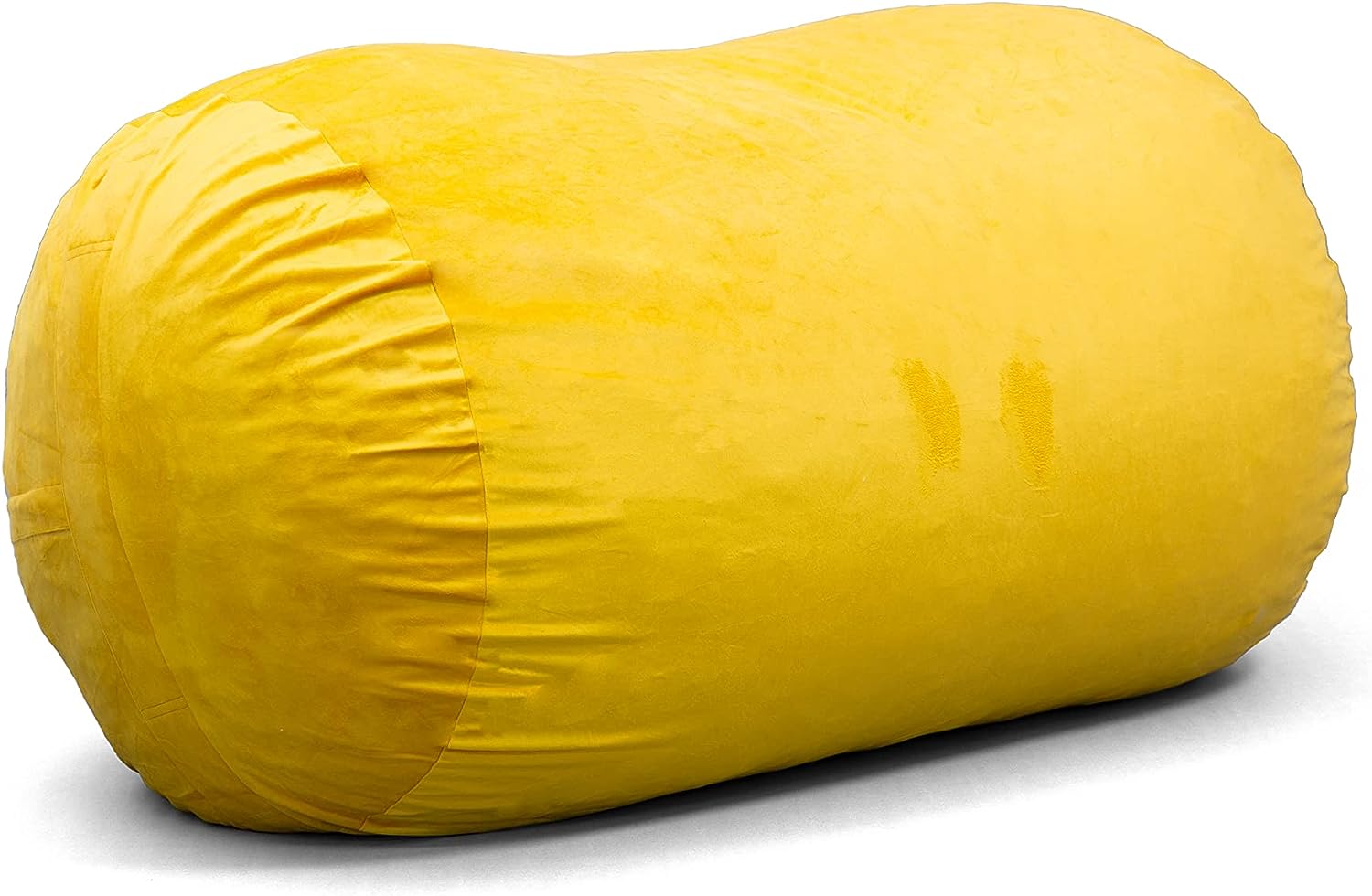 Big Joe Fuf Media Lounger Foam Filled Bean Bag Chair. Mustard Plush. 6ft Giant
