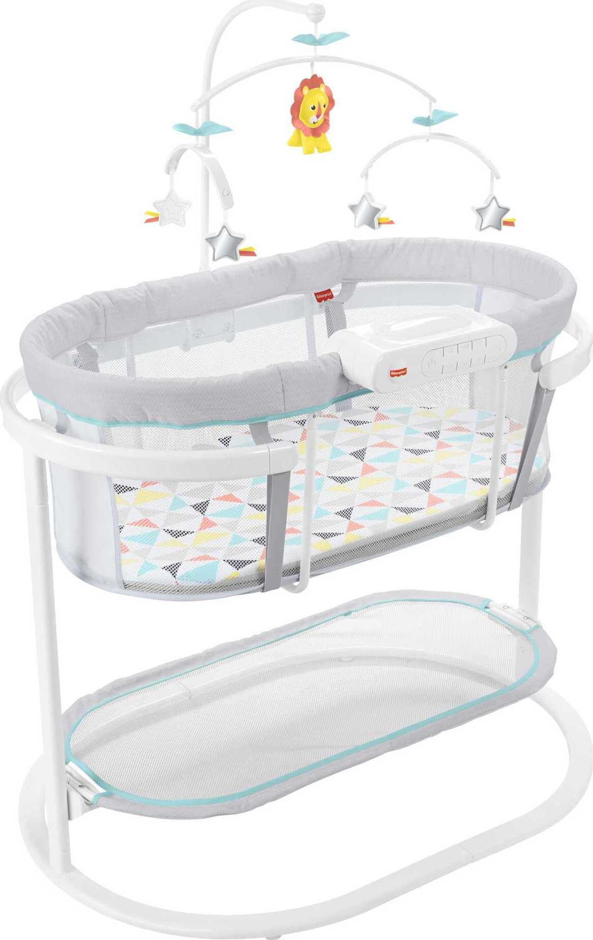 Fisher-Price Soothing Motions Bassinet for Baby with Lights Music & Vibrations. Windmill