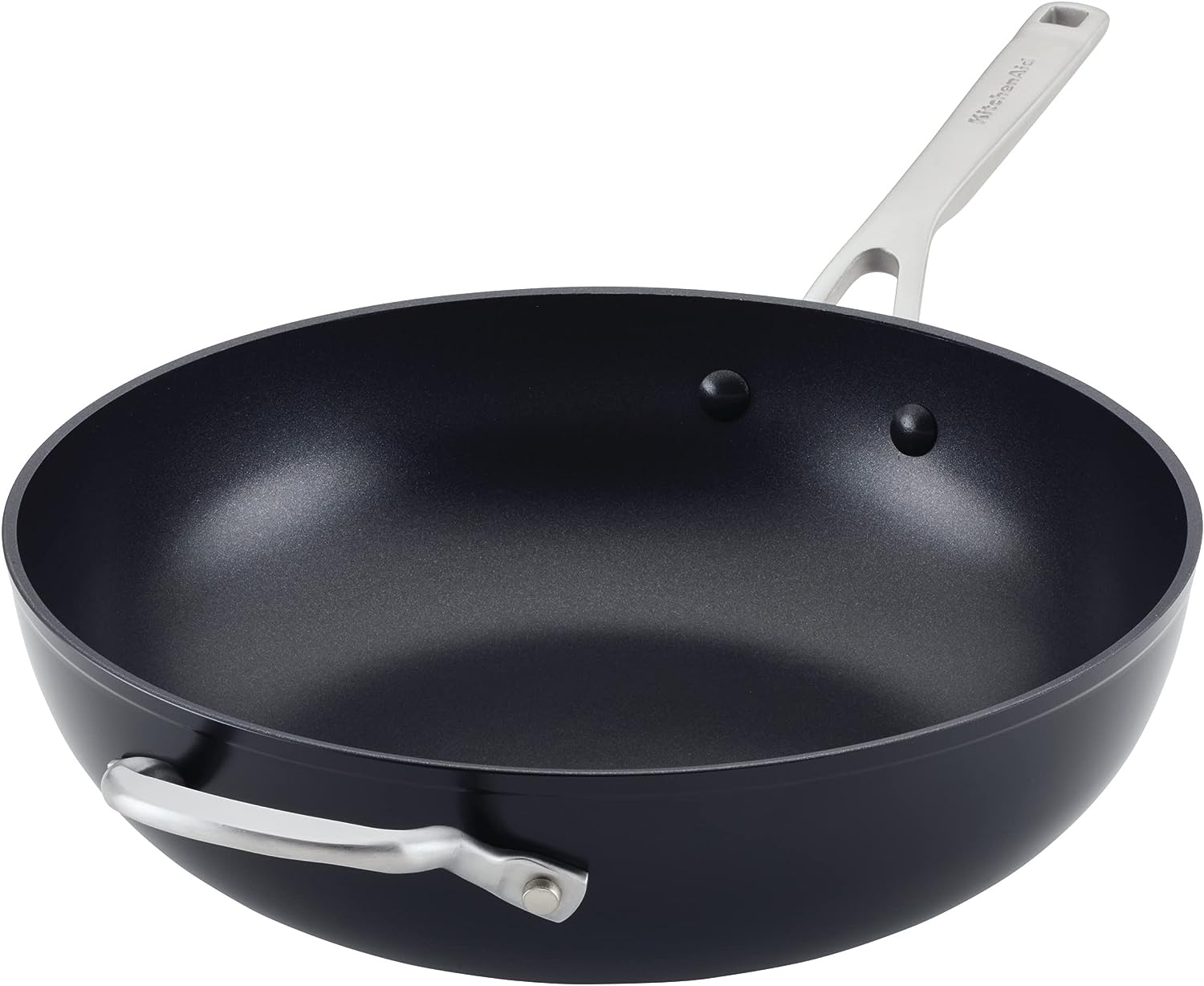 KitchenAid Hard Anodized Induction Nonstick Stir Fry Pan/Wok with Helper Handle. 12.25 Inch. Matte Black