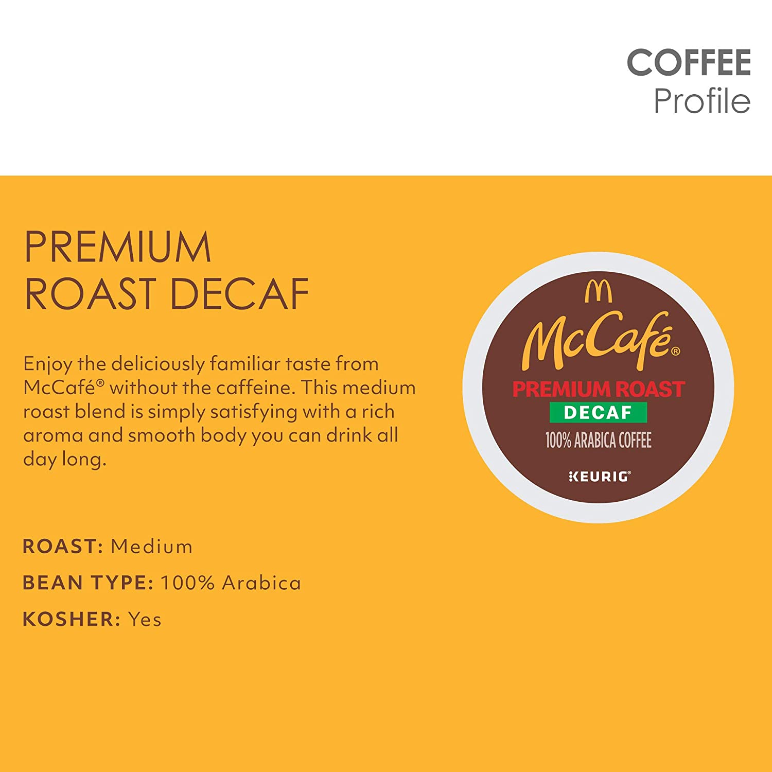 McCafe Decaf Premium Medium Roast K-Cup Coffee Pods 84 Count