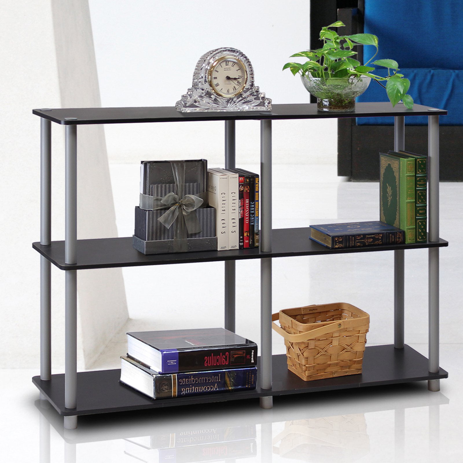 Furinno 99130 Turn-N-Tube 3-Tier Double-Size Storage Display Rack