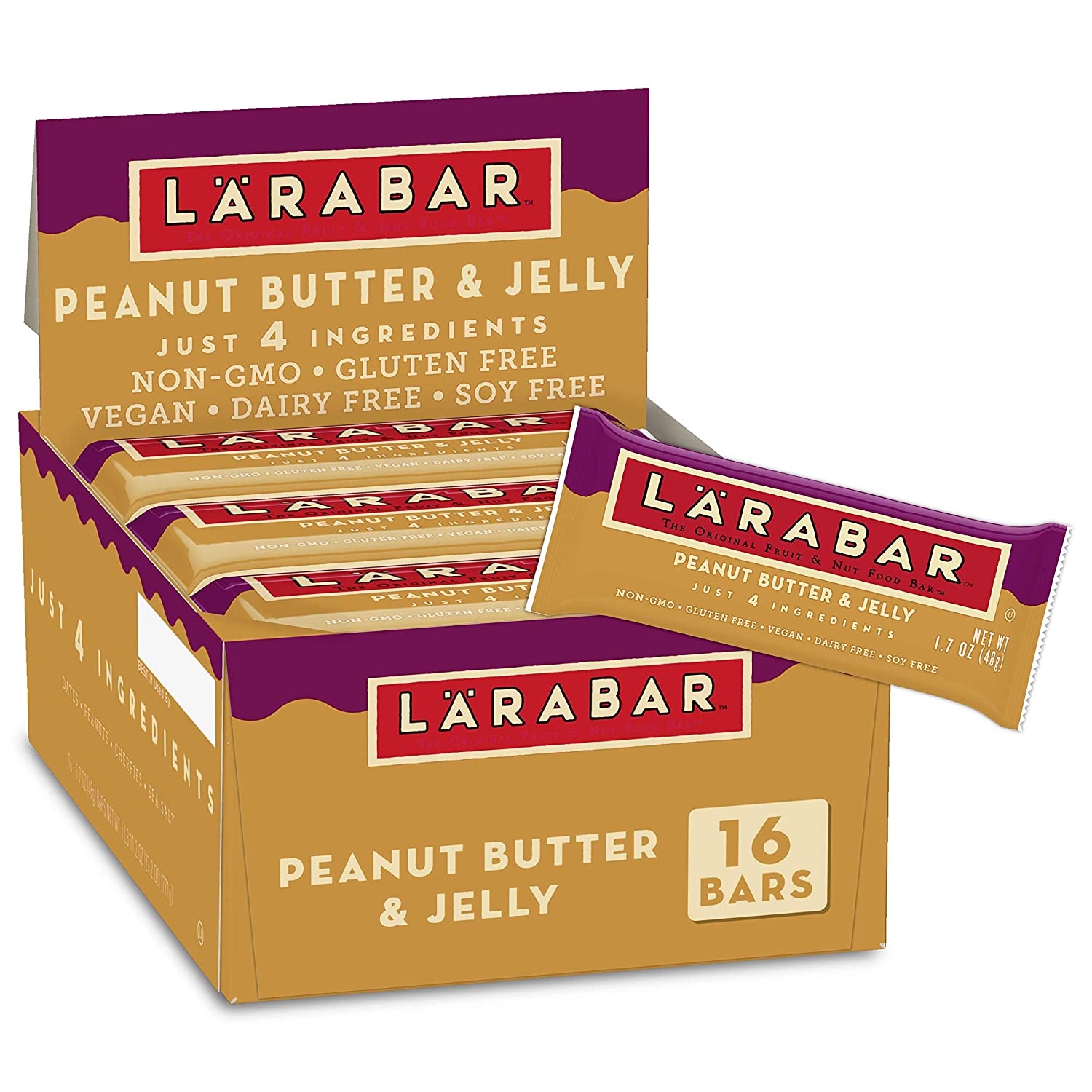 Larabar Pecan Pie. Gluten Free Vegan Fruit & Nut Bar. 1.6 oz Bars. 16 ct