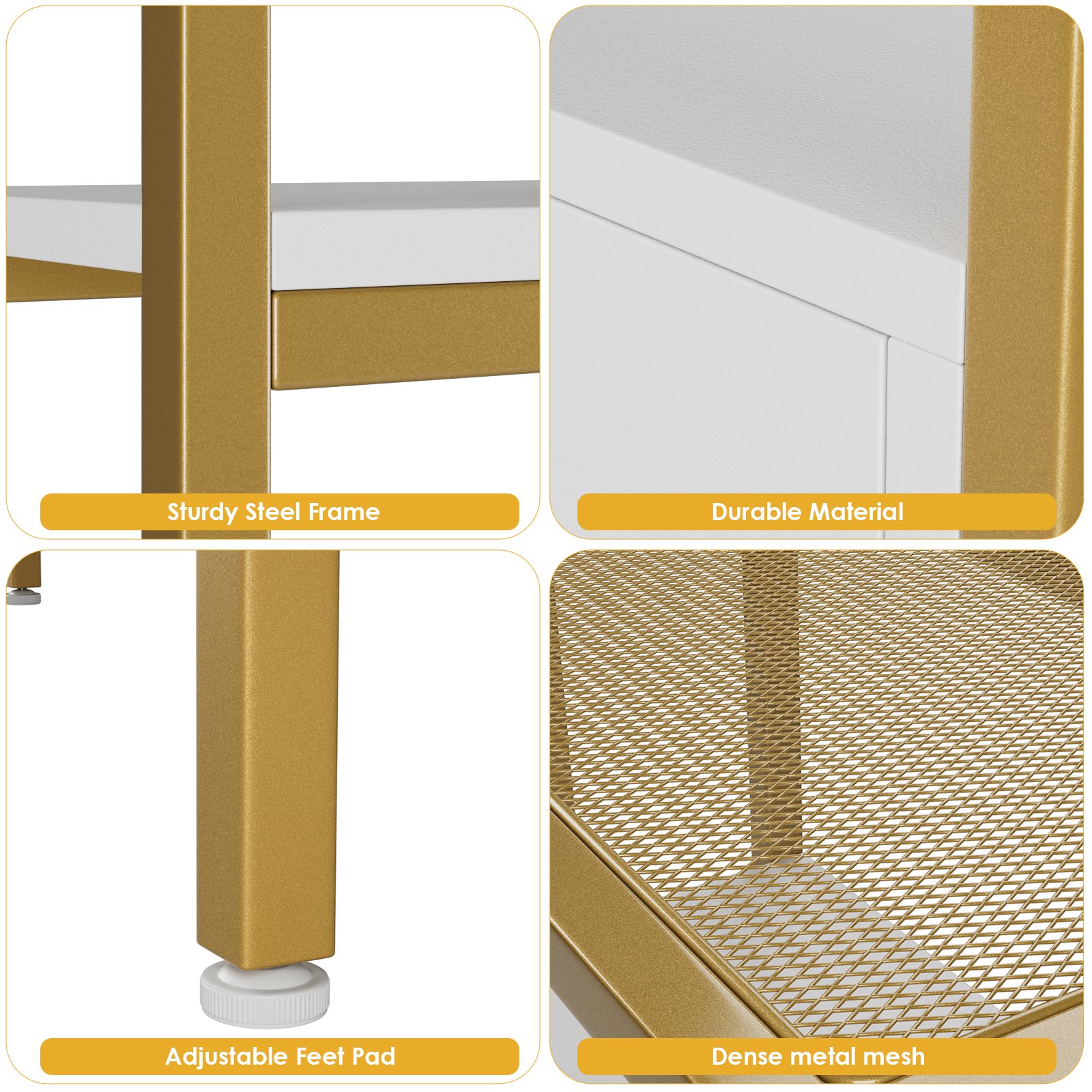 Homfa 5 Tier Bookshelf with Drawer. Metal Frame Tall Bookshelf with Display Shelves and Stands. Dark Brown