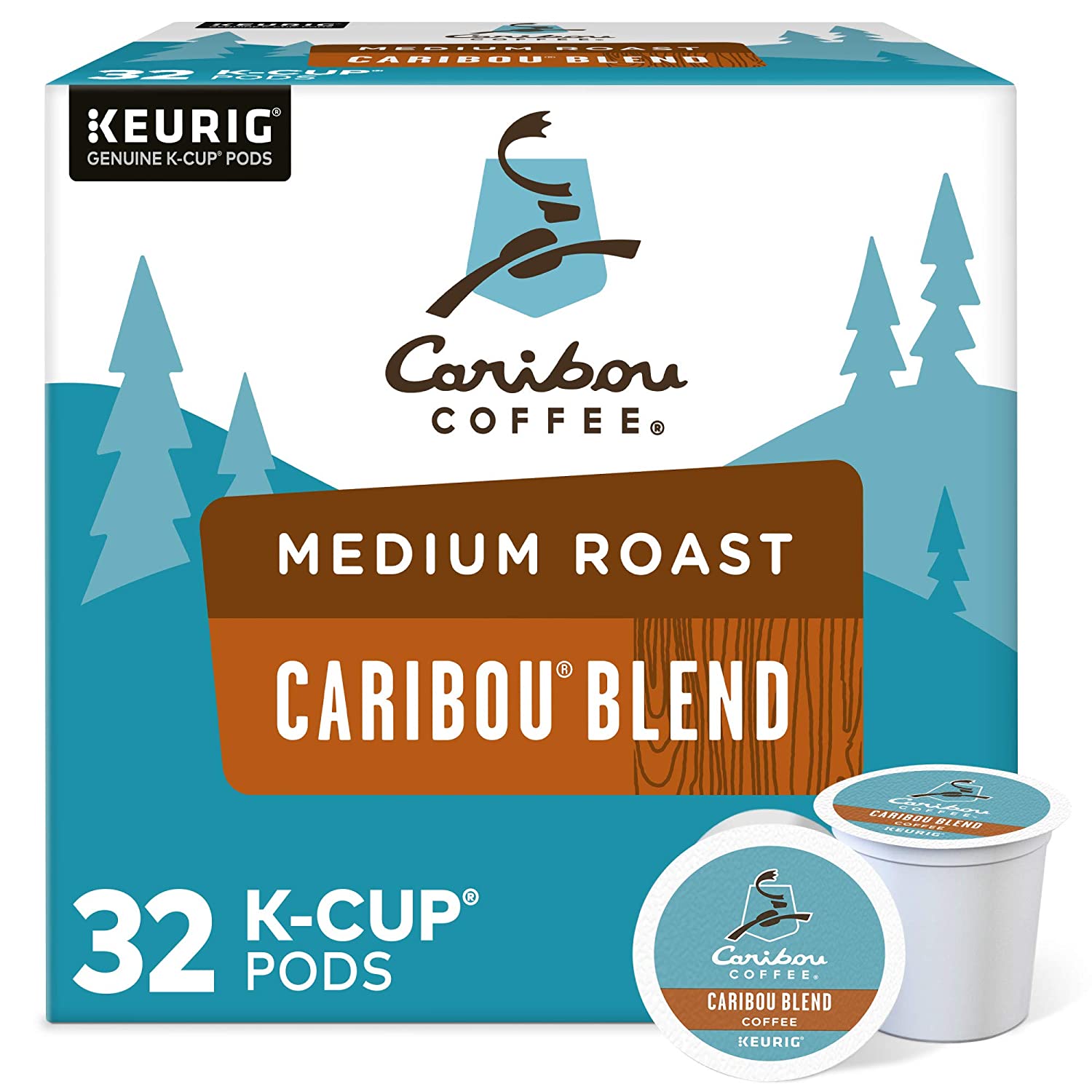 Caribou Coffee Caribou Blend. Single-Serve Keurig K-Cup Pods. Medium Roast Coffee. 32 Count