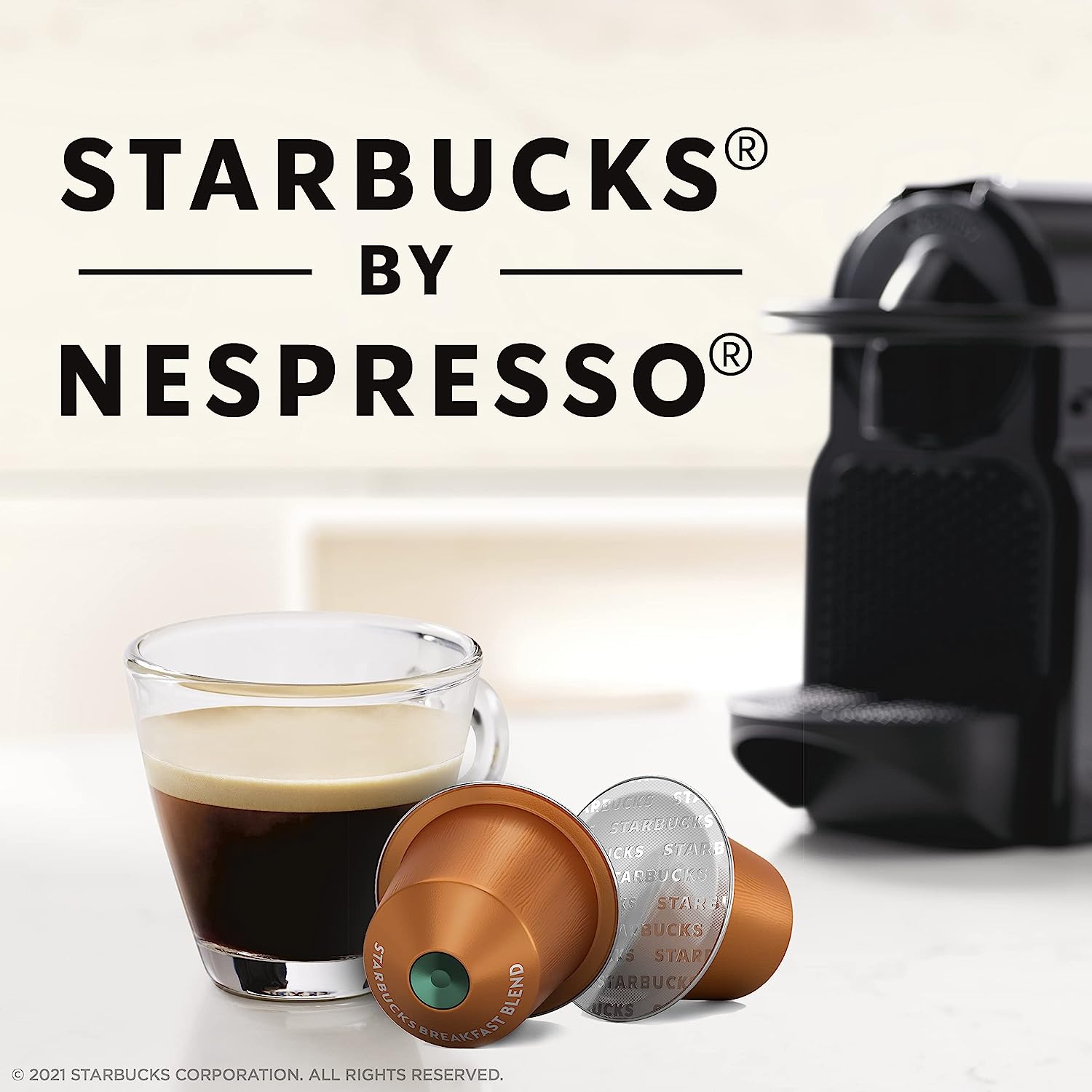 Starbucks by Nespresso Medium Roast Breakfast Blend Coffee (50-count single serve capsules. compatible with Nespresso Original Line System)
