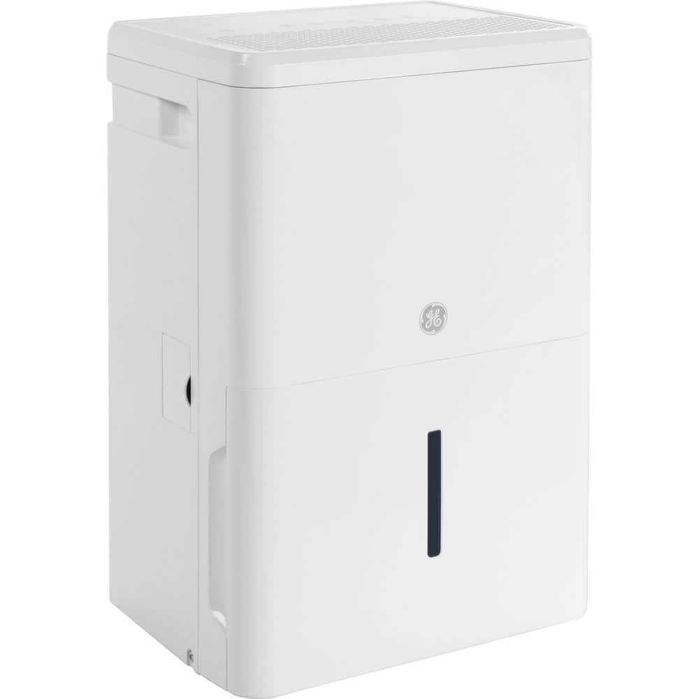GE ADHL35LA 35 pt. Dehumidifier with Smart Dry for Bedroom. Basement or Very Damp Rooms up to 3000 sq. ft. in White. ENERGY STAR