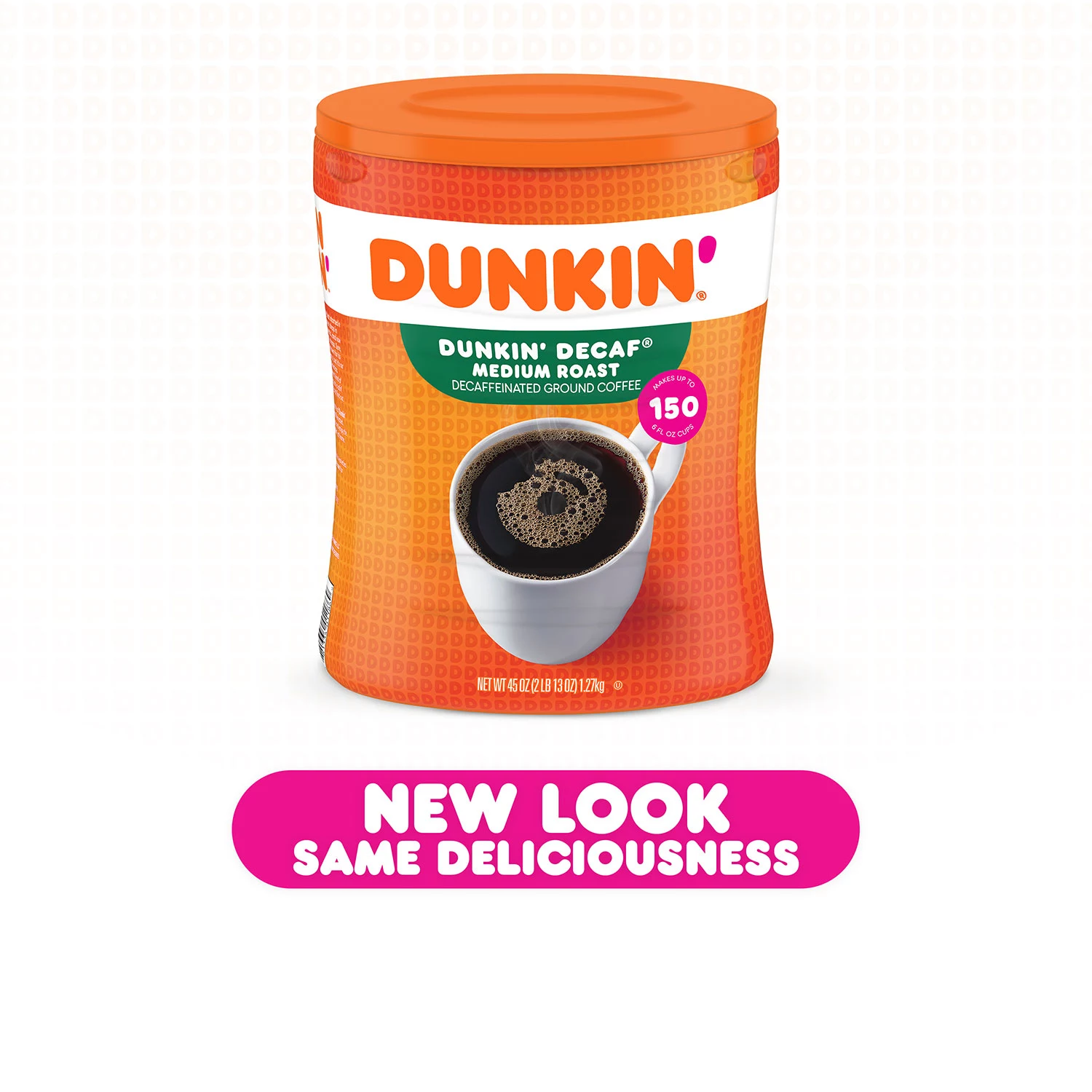 Dunkin- Donuts Decaffeinated Ground Coffee. Medium Roast (45 oz.)
