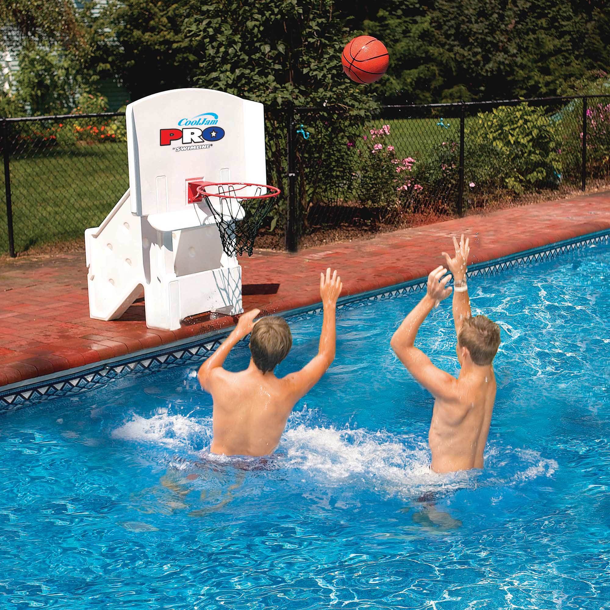 Swimline Cool Jam Pro Poolside Basketball Game w/ Adjustable Backboard