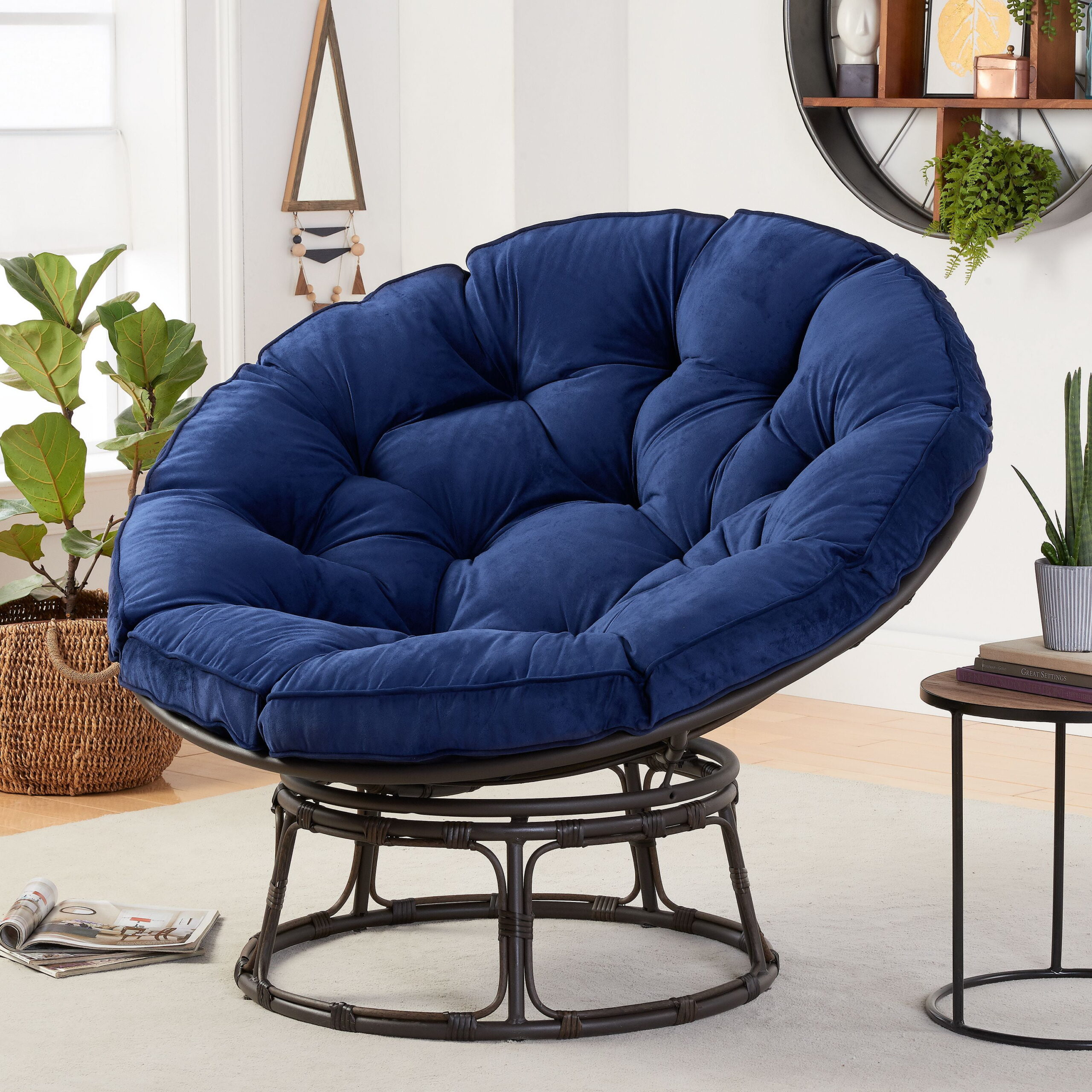 Better Homes & Gardens Papasan Chair. Polyester. Blue