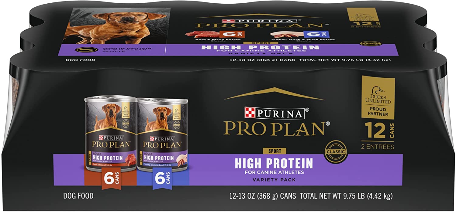 Purina Pro Plan Sport. Energy & Vitality Support.  Wet Dog Food. Variety Pack (12) 13 oz. Cans