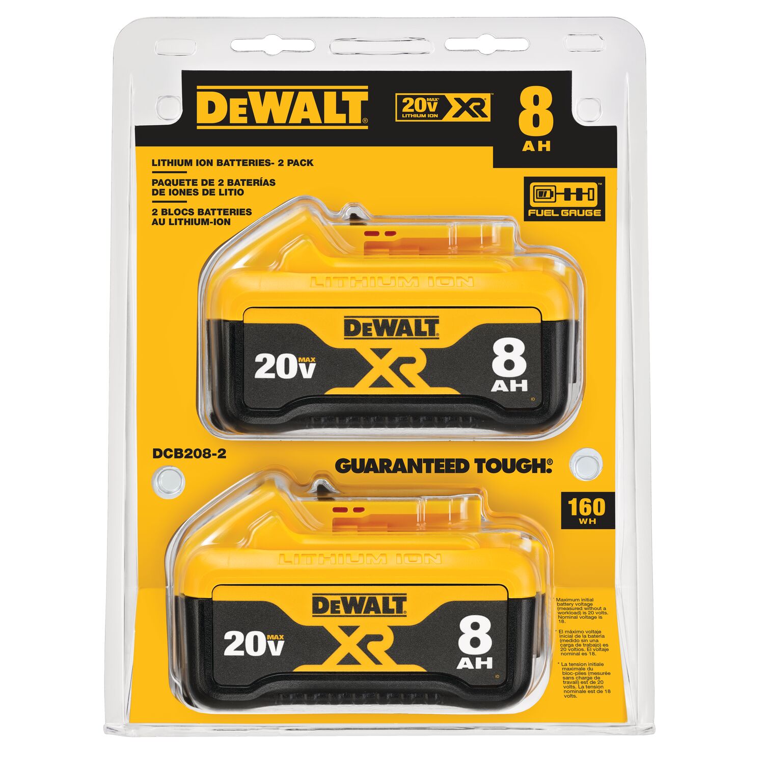 DEWALT XR 20-Volt 2-Pack 8 Amp-Hour; 8 Amp-Hour Lithium Power Tool Battery