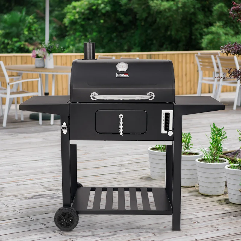 Royal Gourmet CD1824AX Charcoal Grill with 2 Side Table in Black
