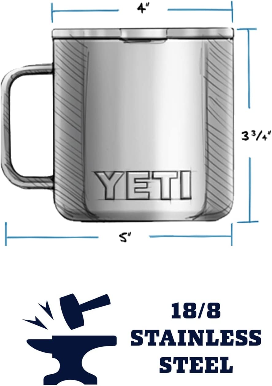 YETI Rambler 14 oz Mug. Vacuum Insulated. Stainless Steel with MagSlider Lid. Stainless