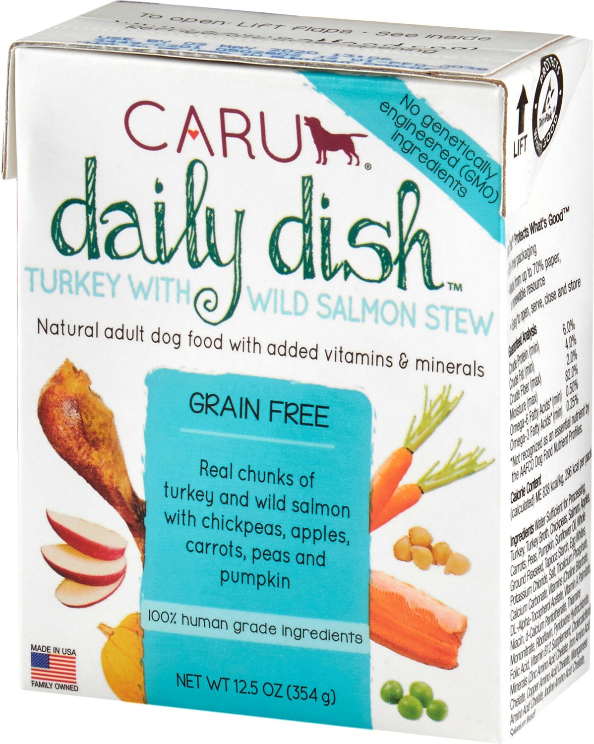 Caru Daily Dish Turkey with Wild Salmon Stew Grain-Free Wet Dog Food. 12.5-oz. case of 12
