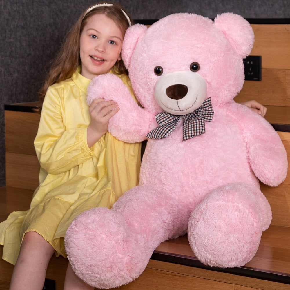 MorisMos Giant Teddy Bear 39.3” Stuffed Animal Soft Big Bear Plush Toy. Pink